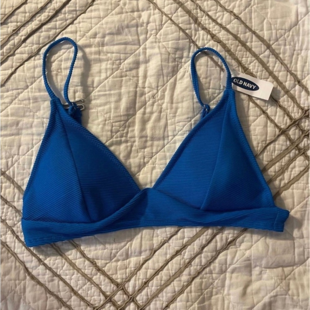 Blue Triangle Bikini Top